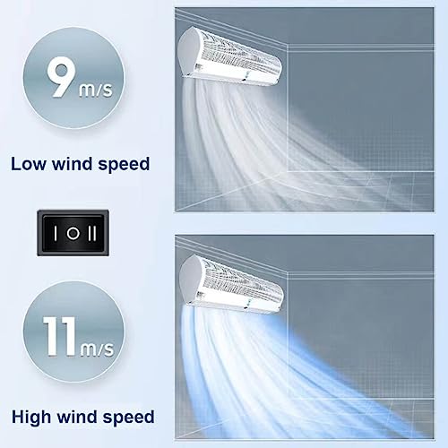 Wall Mounted Air Curtain Fan 90cm Remote Controlled 2 Speeds G273226