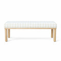 Natural Plaid Woven Fabric Bench Y592