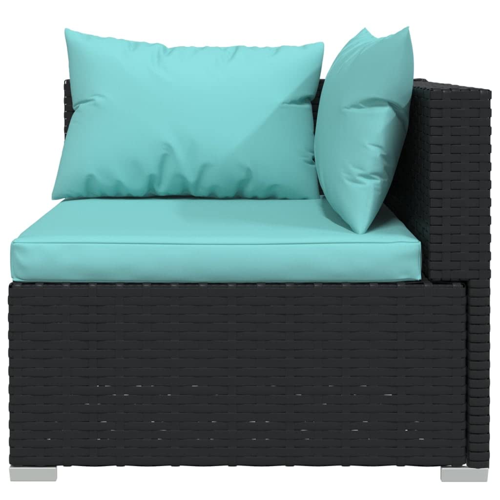 Black 13-Piece PE Rattan Outdoor Sectional Sofa B439