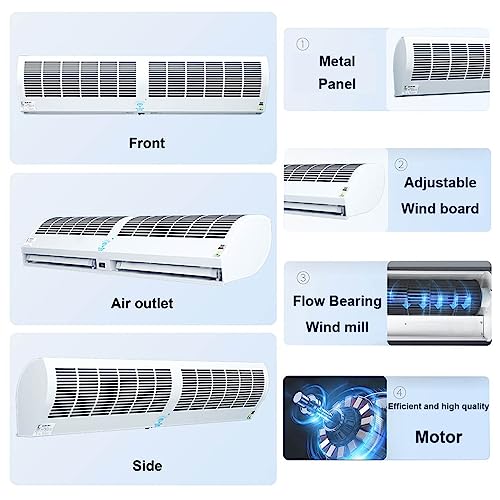 Wall Mounted Air Curtain Fan 90cm Remote Controlled 2 Speeds G273226