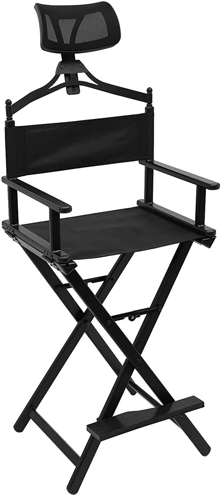 31 Inch Tall Aluminum Director Chair with Headrest and Footrest H627