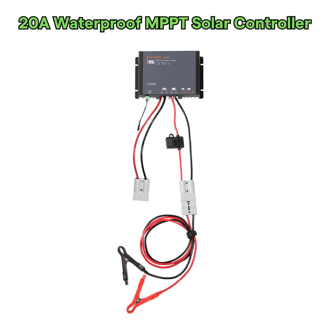 300W 12V Portable Solar Panel Blanket with 20A MPPT Charger Controller B76956