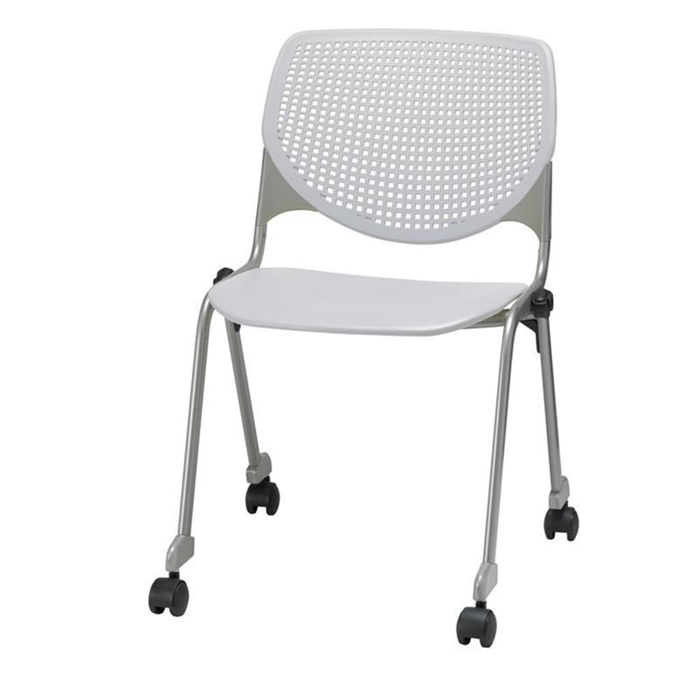 Light Grey Stack Chair with Casters R2449