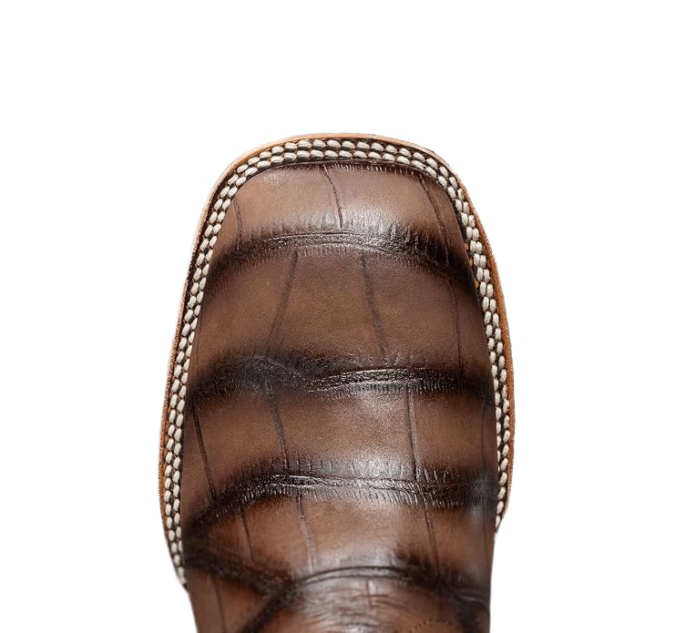 Genuine Leather Alligator Skin Print Western Work Boots X872544