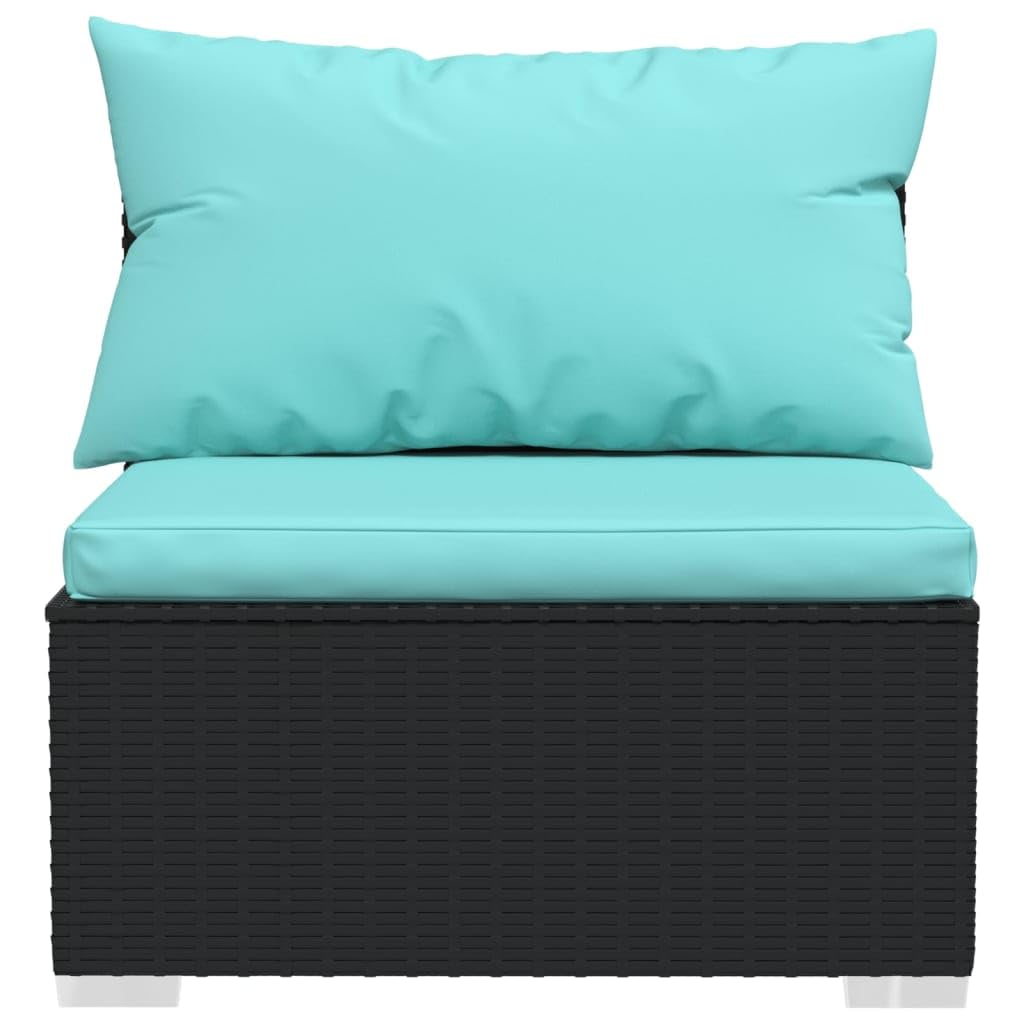 Black 13-Piece PE Rattan Outdoor Sectional Sofa B439
