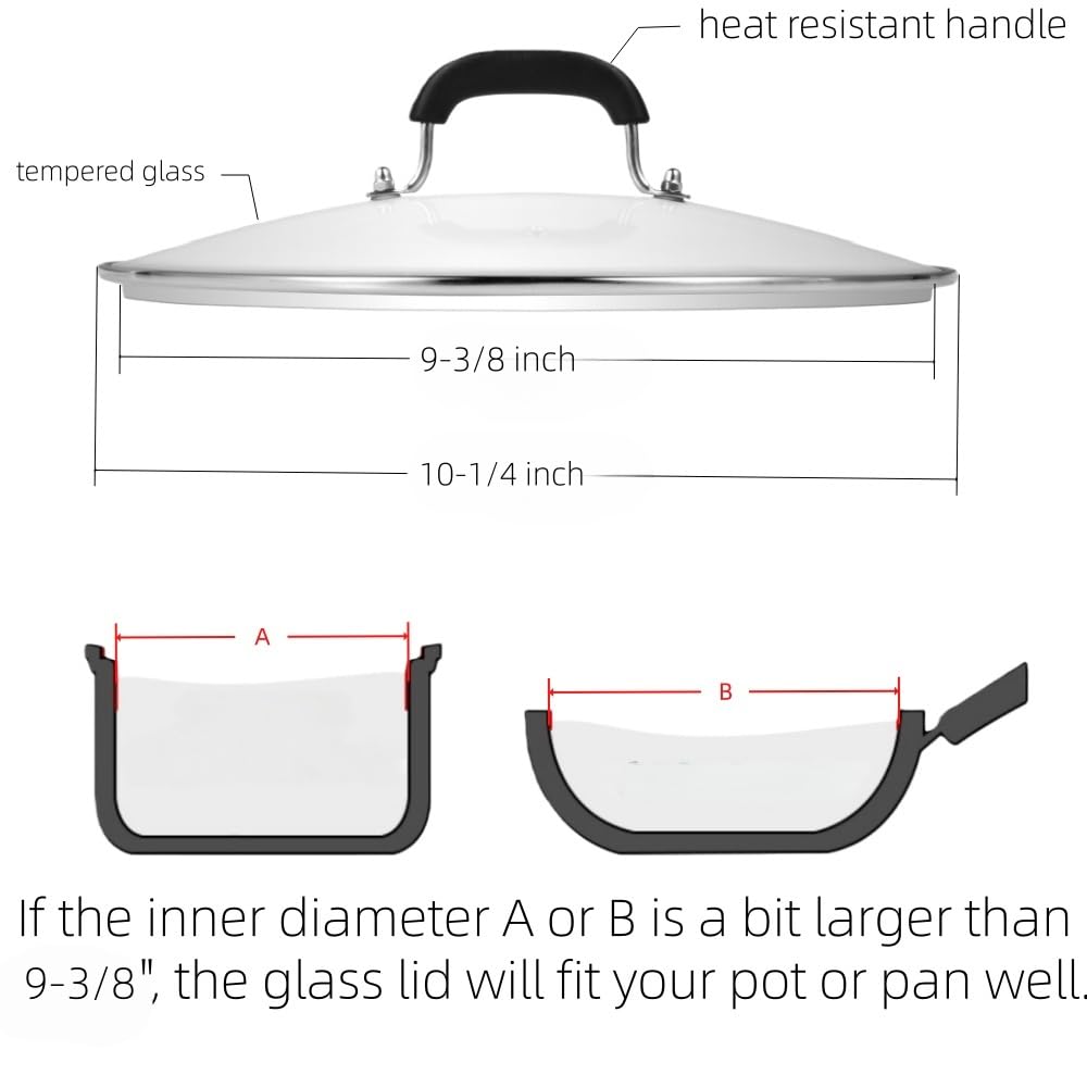 10-1/4 Inch Tempered Glass Lid with Steam Hole D79694
