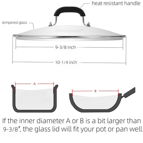 10-1/4 Inch Tempered Glass Lid with Steam Hole D79694
