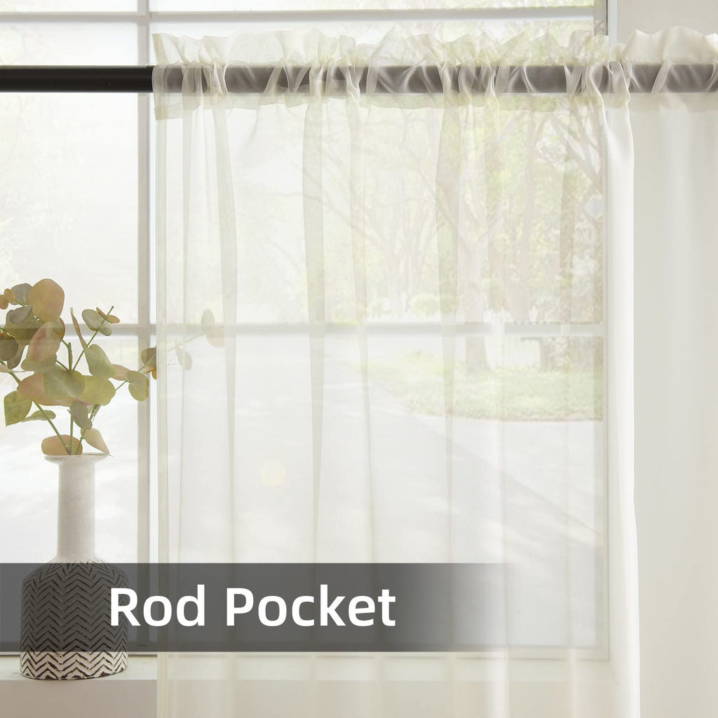 Solid Sheer Rod Pocket Curtain 2 Panels 52 Inch Width 84 Inch Long T935551