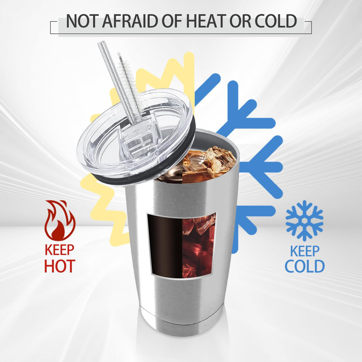 12 Pack Insulated Stainless Steel Tumbler with Lid and Straw V655