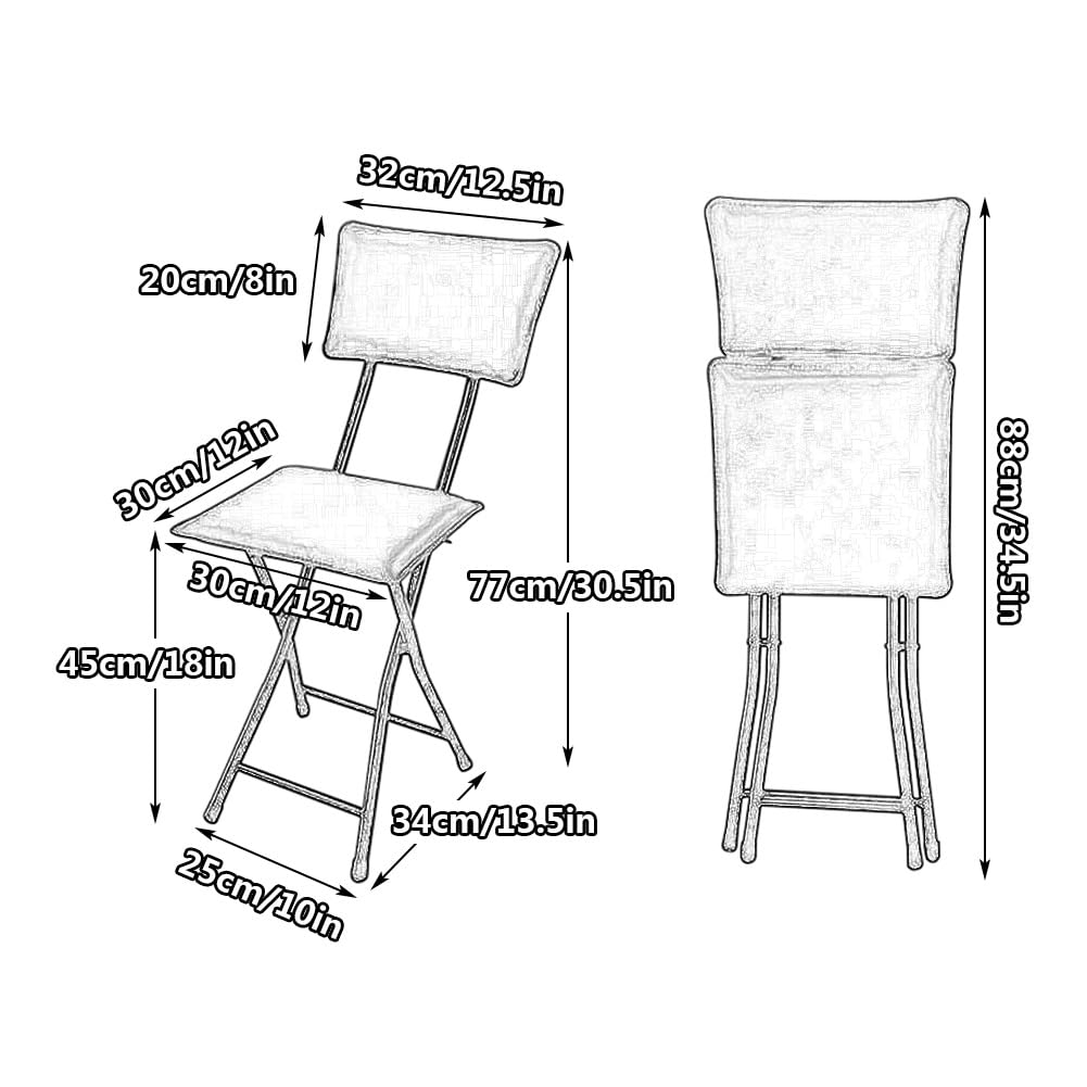 Square Foldable Counter Height Stool with Backrest I64955