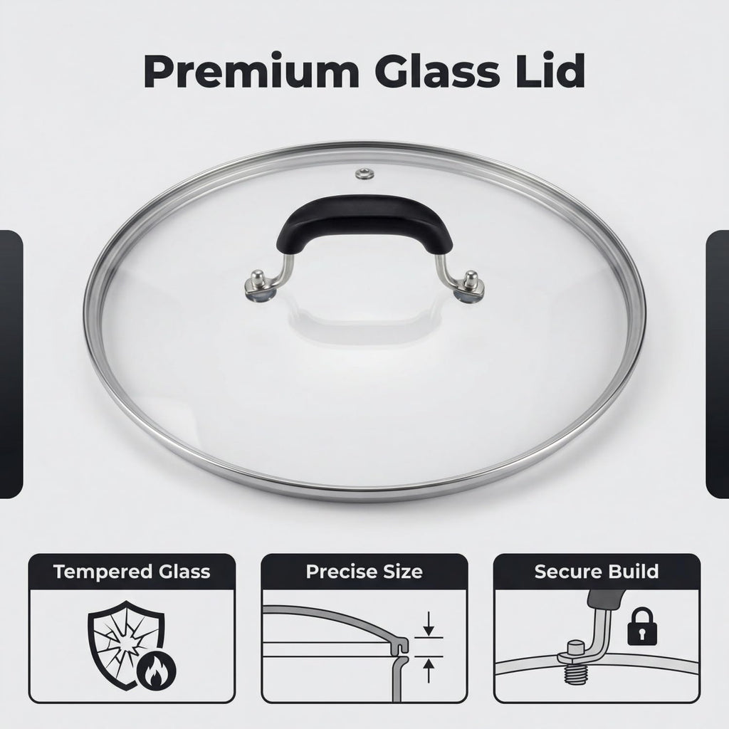10-1/4 Inch Tempered Glass Lid with Steam Hole D79694