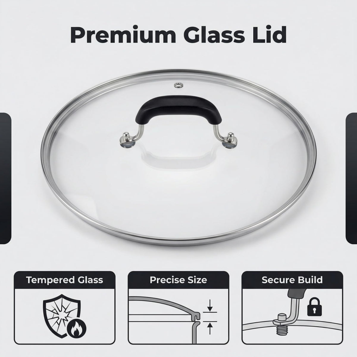 10-1/4 Inch Tempered Glass Lid with Steam Hole D79694