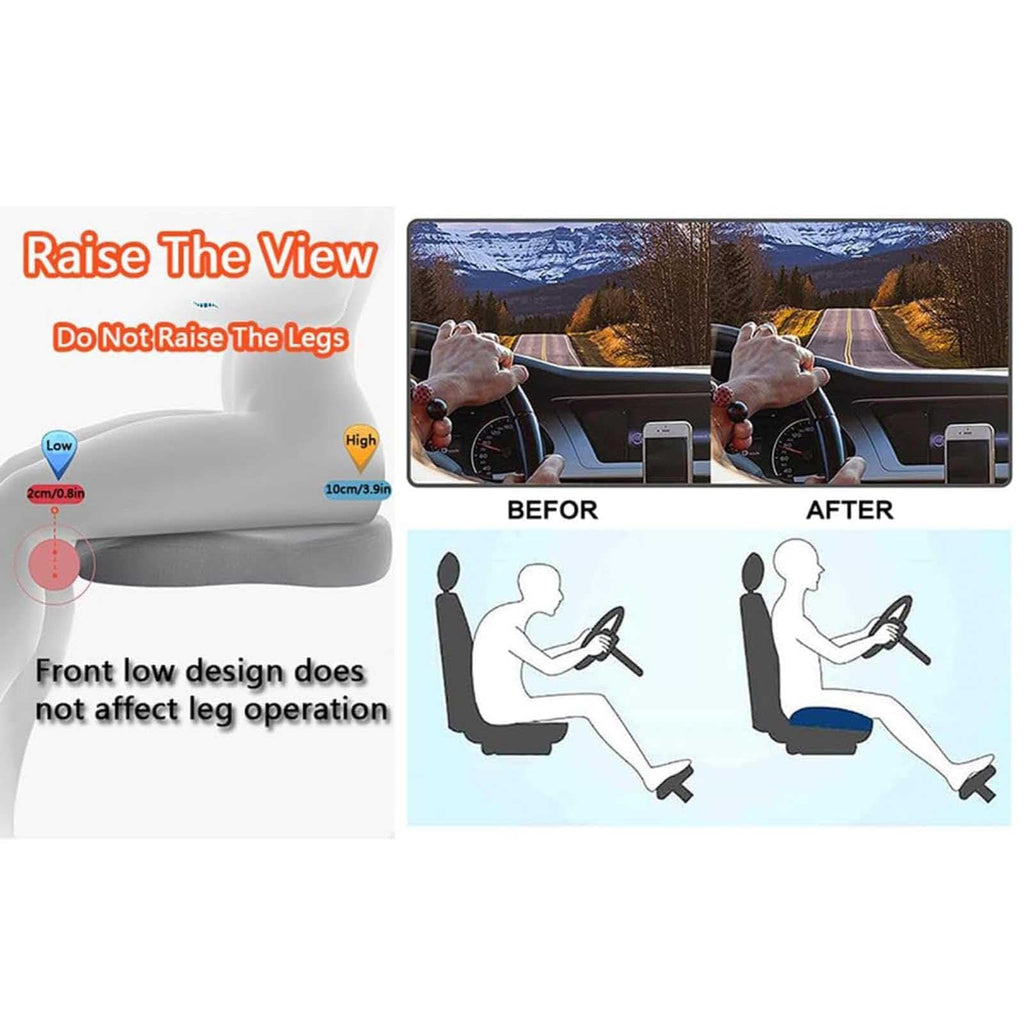 Memory Foam Seat Cushion Non-Slip Car Booster Pad with Adjustable Strap Q36832