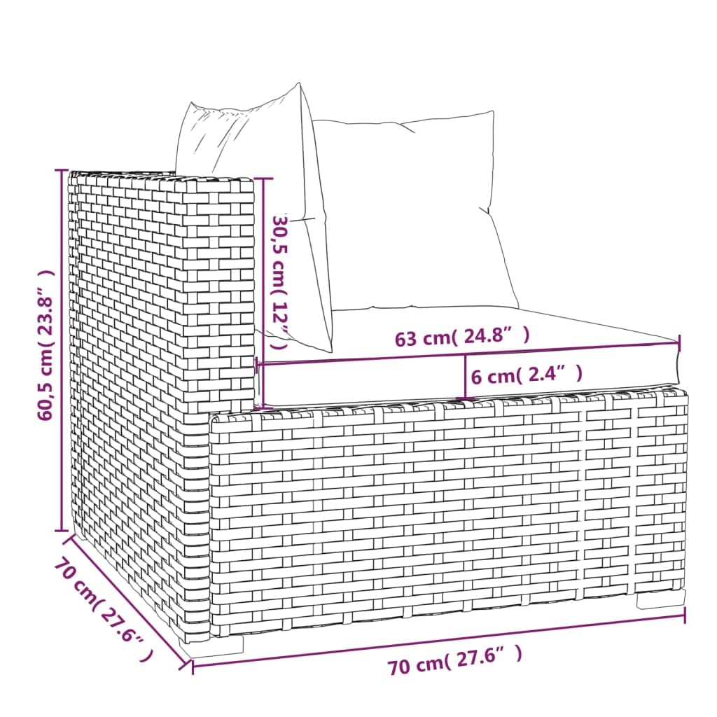 Black 13-Piece PE Rattan Outdoor Sectional Sofa B439