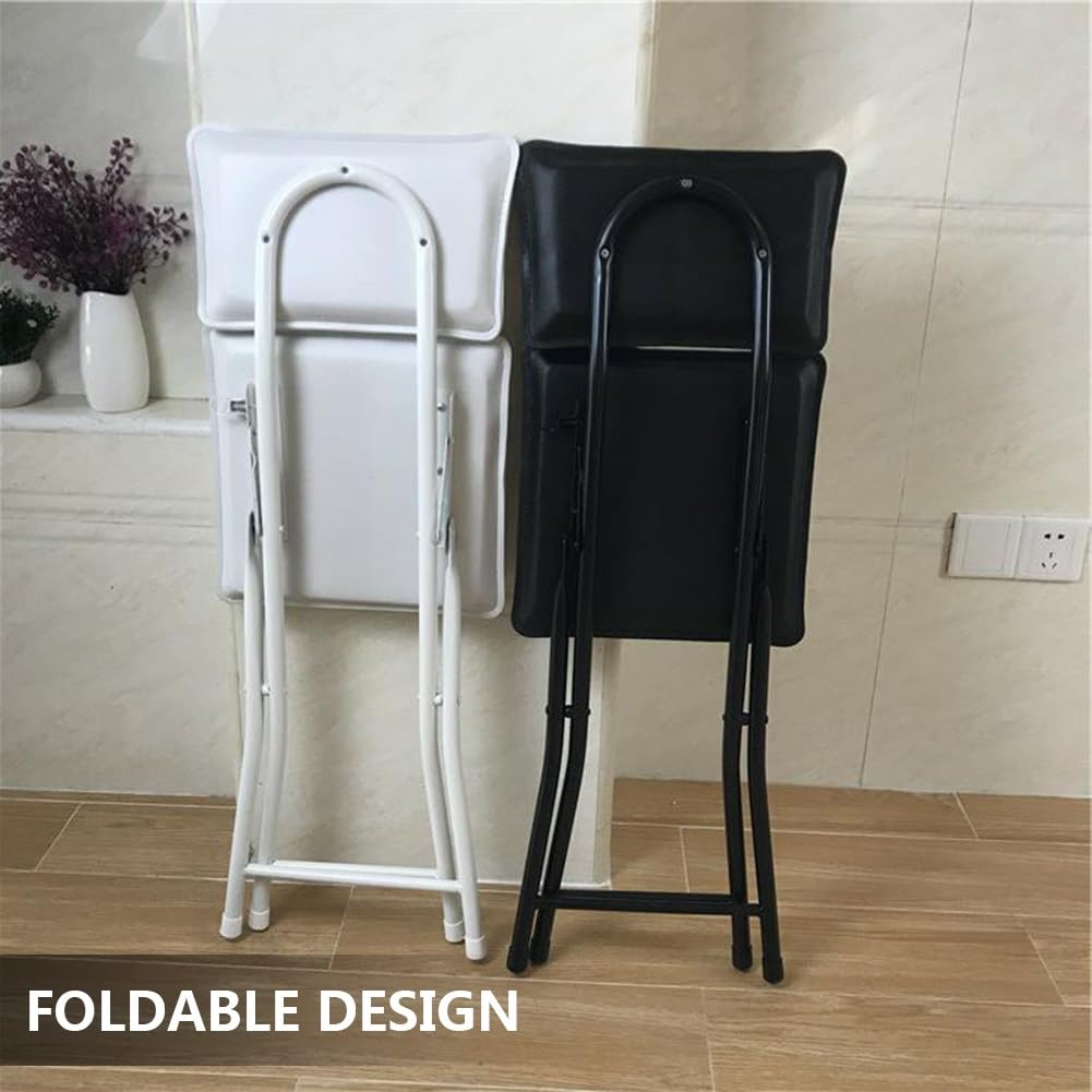Square Foldable Counter Height Stool with Backrest I64955