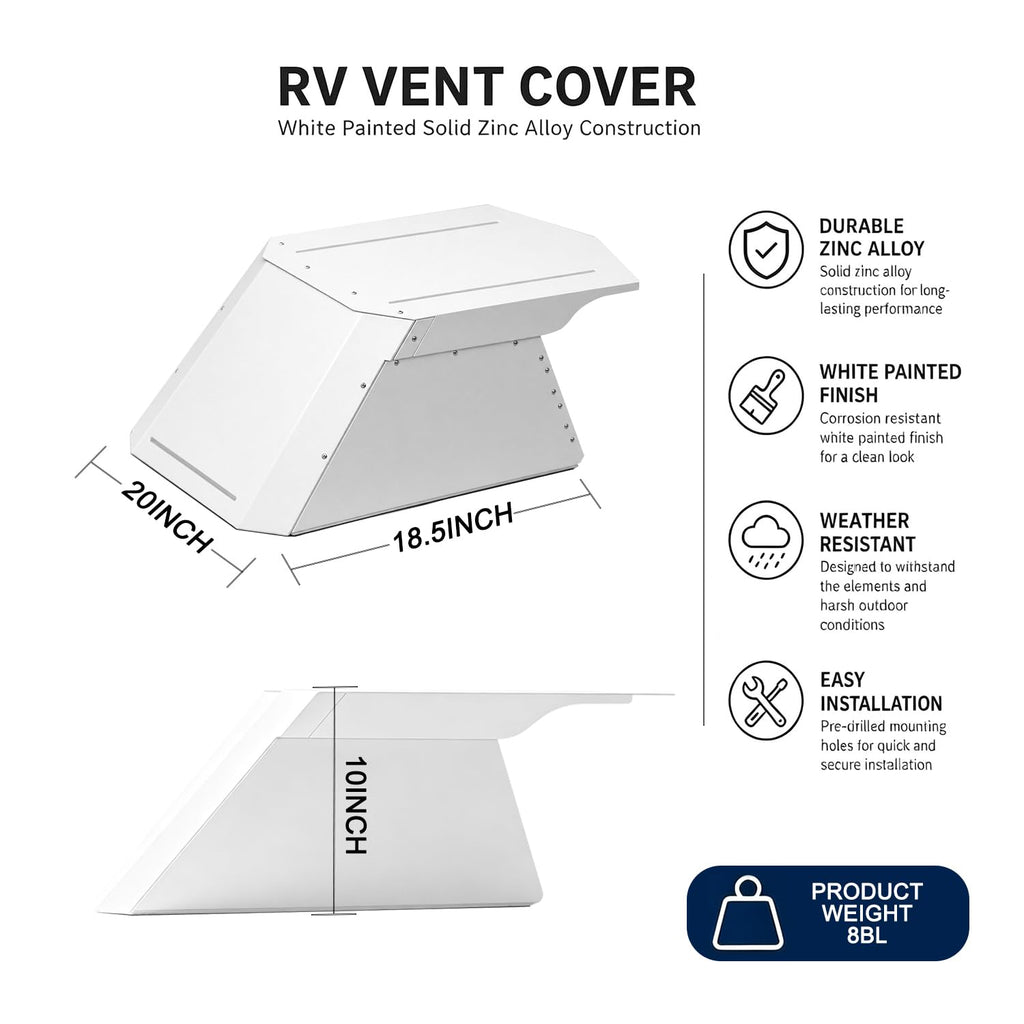 RV Roof Vent Cover, Metal, Rainproof, Universal Fit T586
