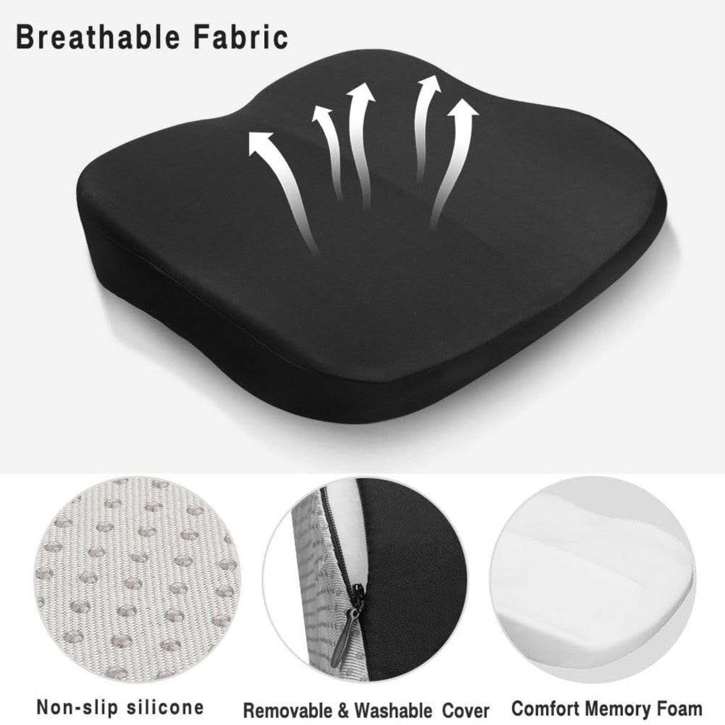 Memory Foam Seat Cushion Non-Slip Car Booster Pad with Adjustable Strap Q36832