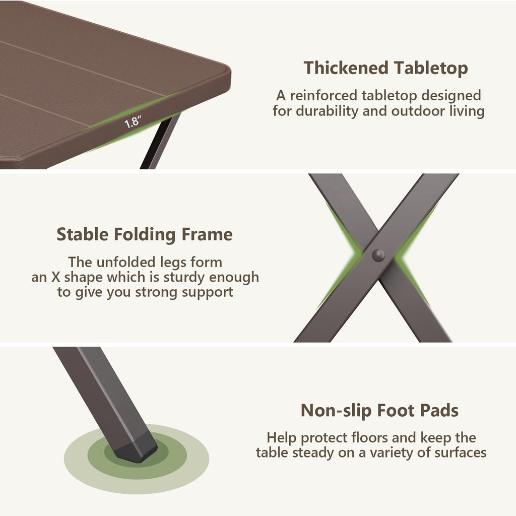 27 Inch Square Folding Table C622