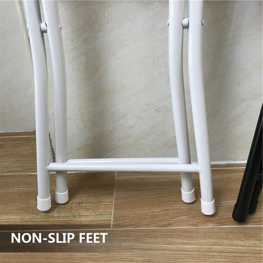Square Foldable Counter Height Stool with Backrest I64955