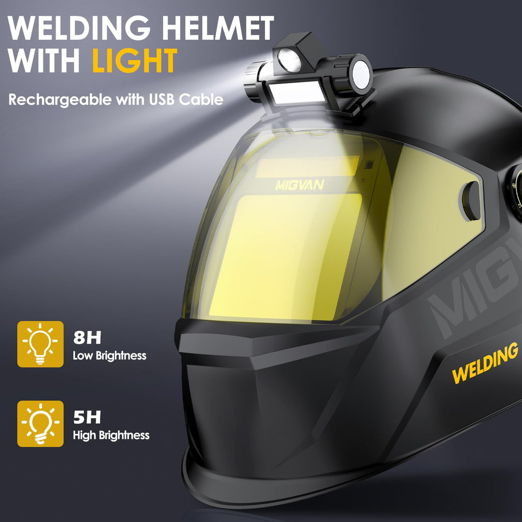 Auto Darkening Welding Helmet True Color Large Viewing Solar/Battery Powered F587631