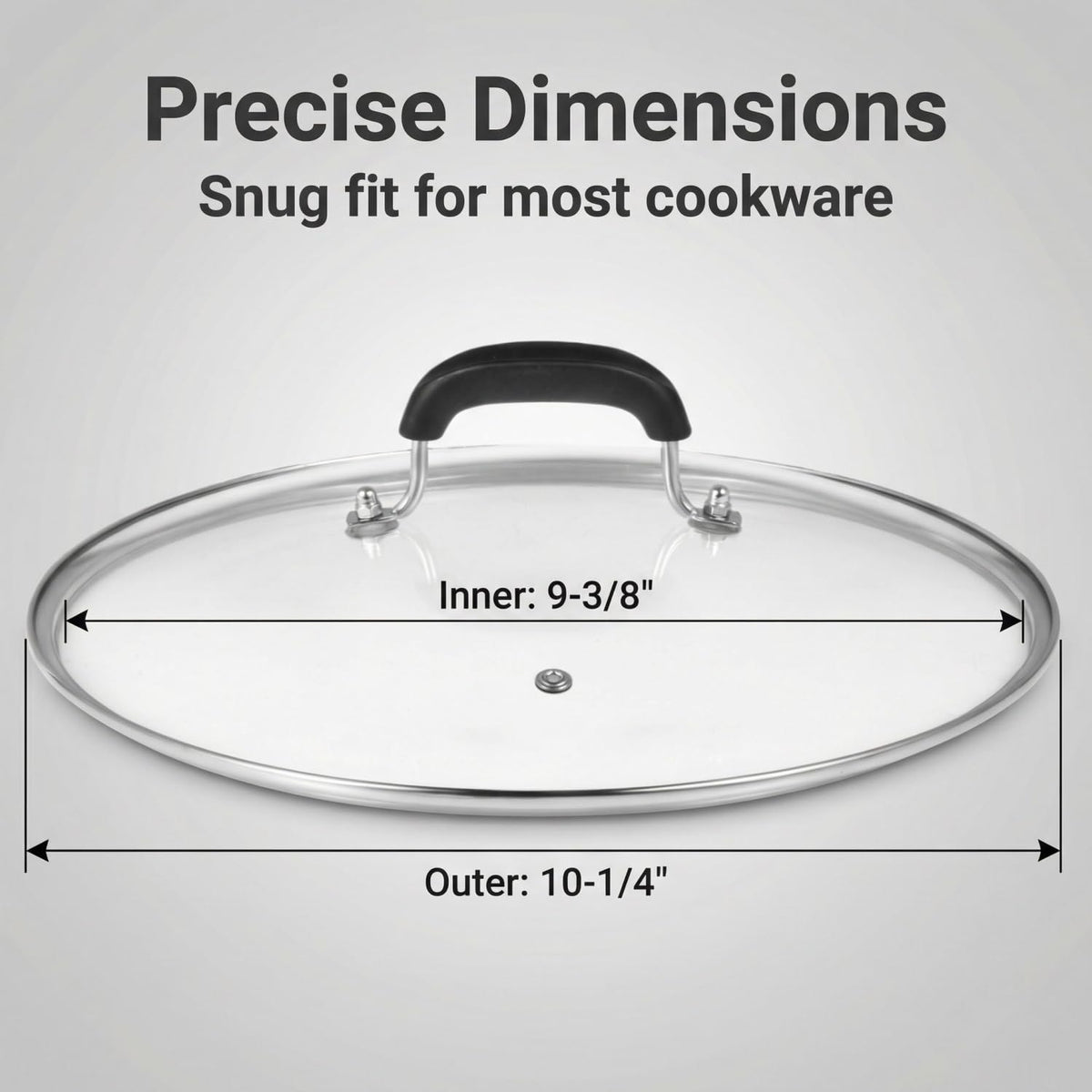 10-1/4 Inch Tempered Glass Lid with Steam Hole D79694