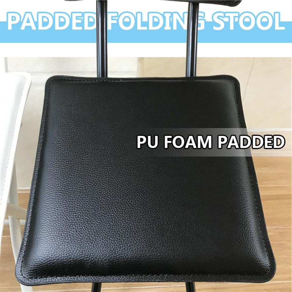 Square Foldable Counter Height Stool with Backrest I64955