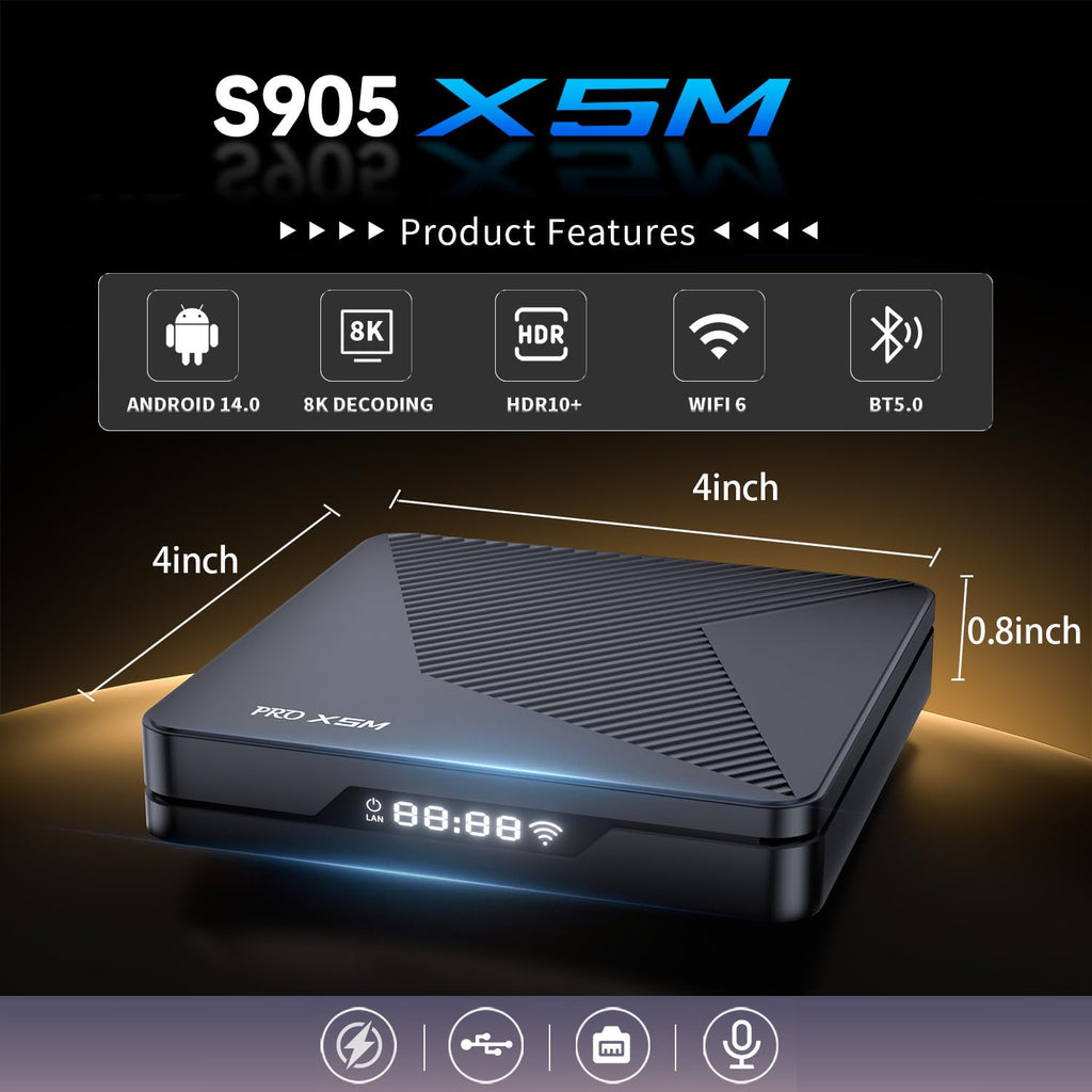 Android 14.0 TV Box 2GB RAM 16GB ROM 4K HDR10+ O7611