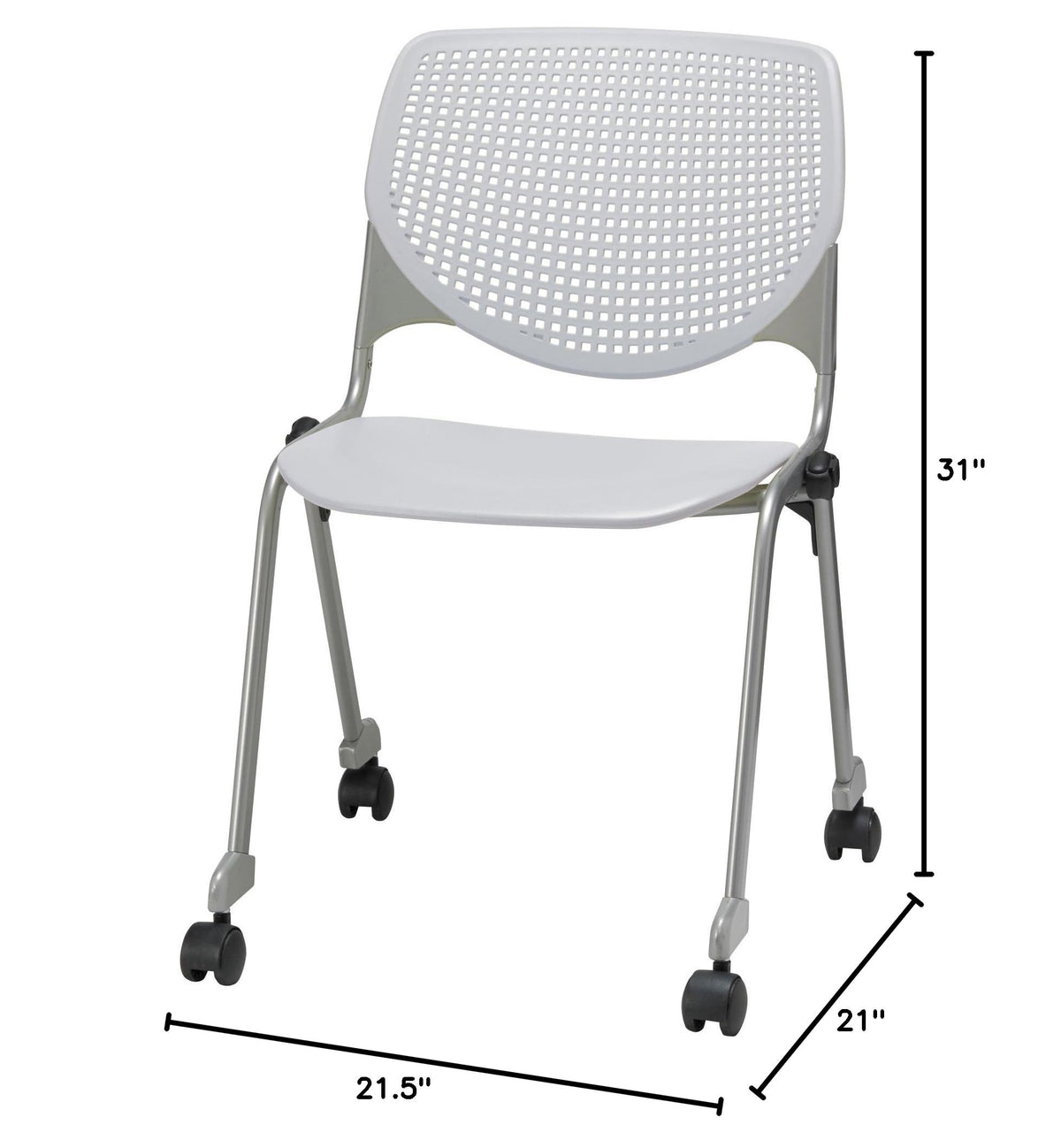 Light Grey Stack Chair with Casters R2449