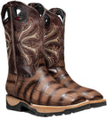 Genuine Leather Alligator Skin Print Western Work Boots X872544