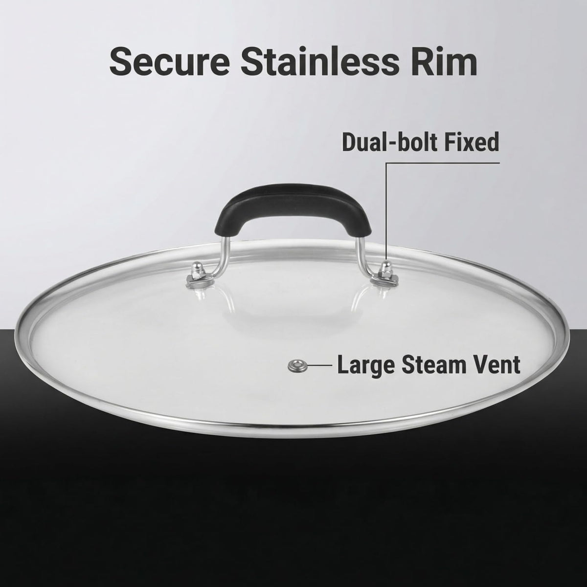 10-1/4 Inch Tempered Glass Lid with Steam Hole D79694