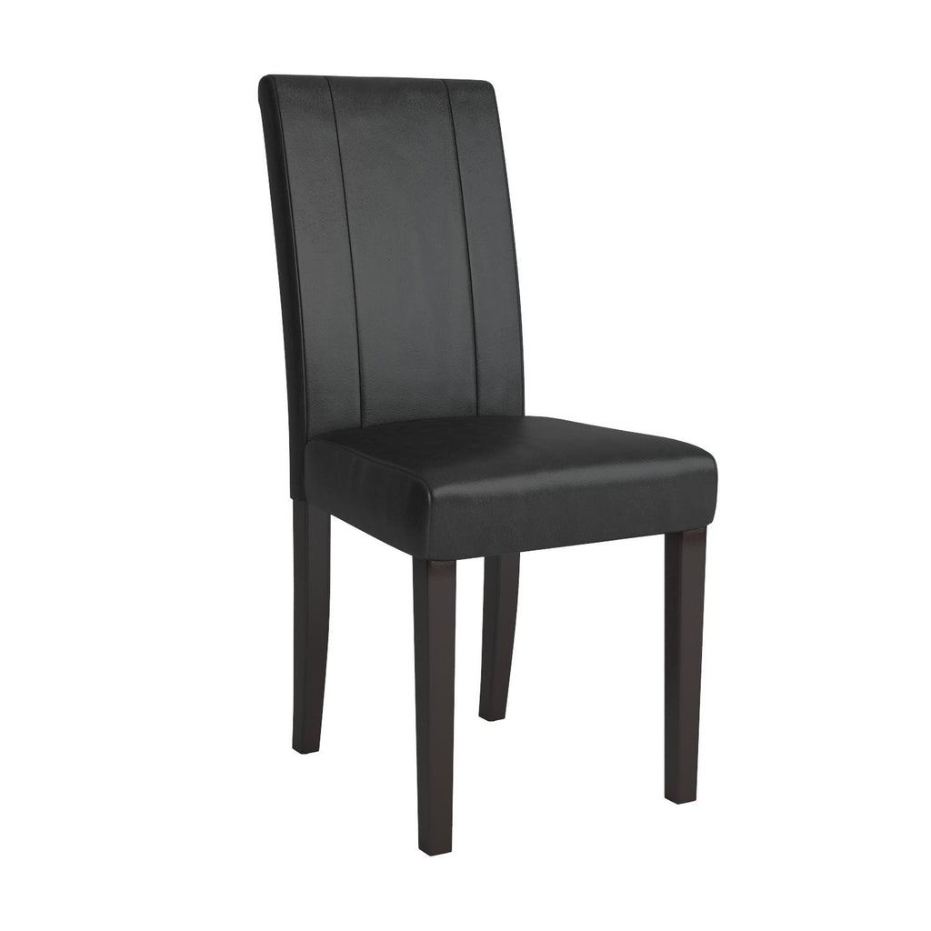 Black Leatherette Parson Chair Set of 2 L4382