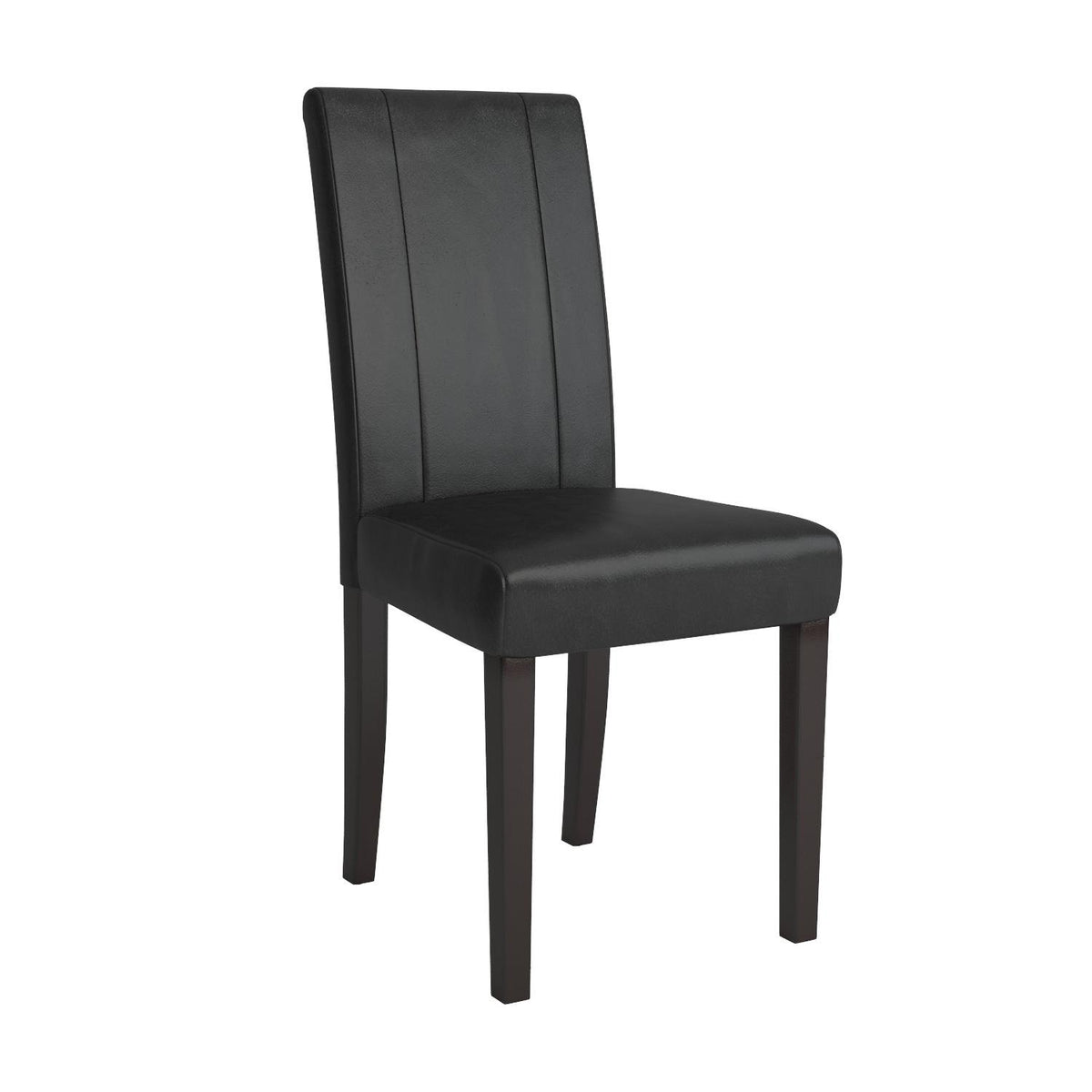 Black Leatherette Parson Chair Set of 2 L4382