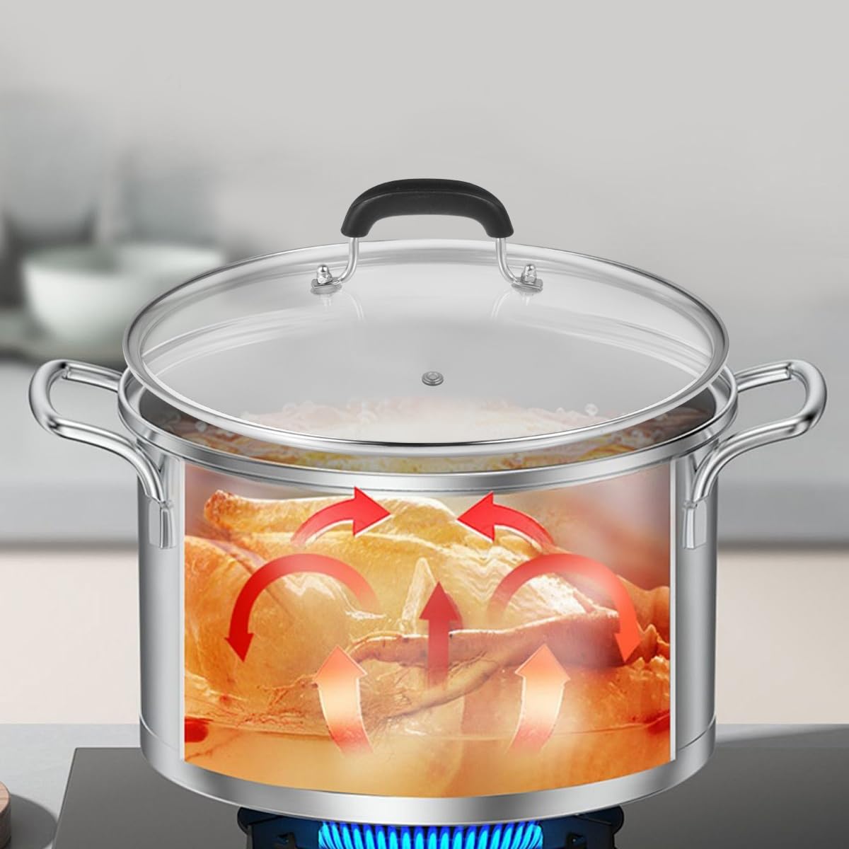 10-1/4 Inch Tempered Glass Lid with Steam Hole D79694