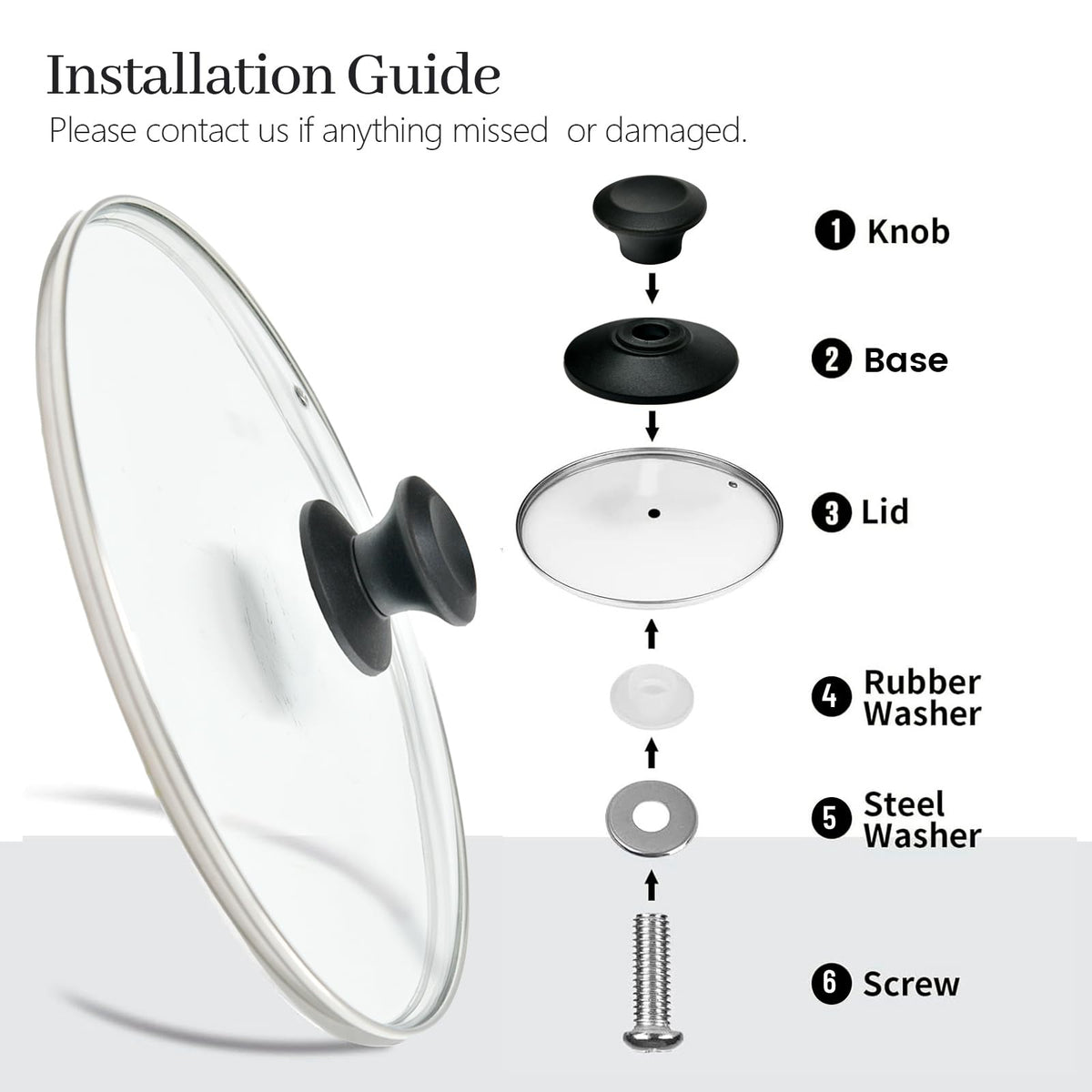 13 In Tempered Glass Lid for Cookware G238609