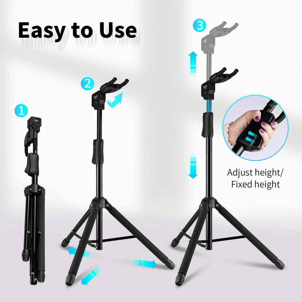 Heavy Duty Adjustable Foldable Guitar Stand Q560