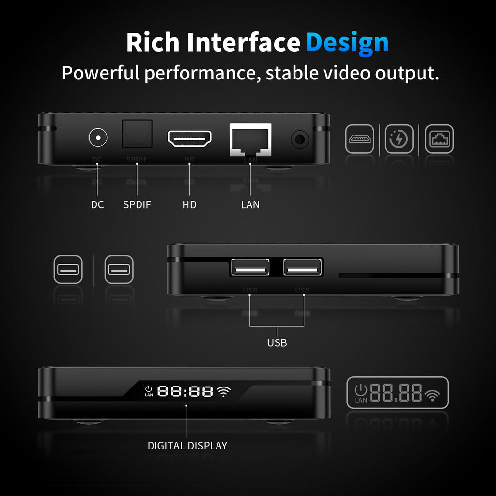 Android 14.0 TV Box 2GB RAM 16GB ROM 4K HDR10+ O7611