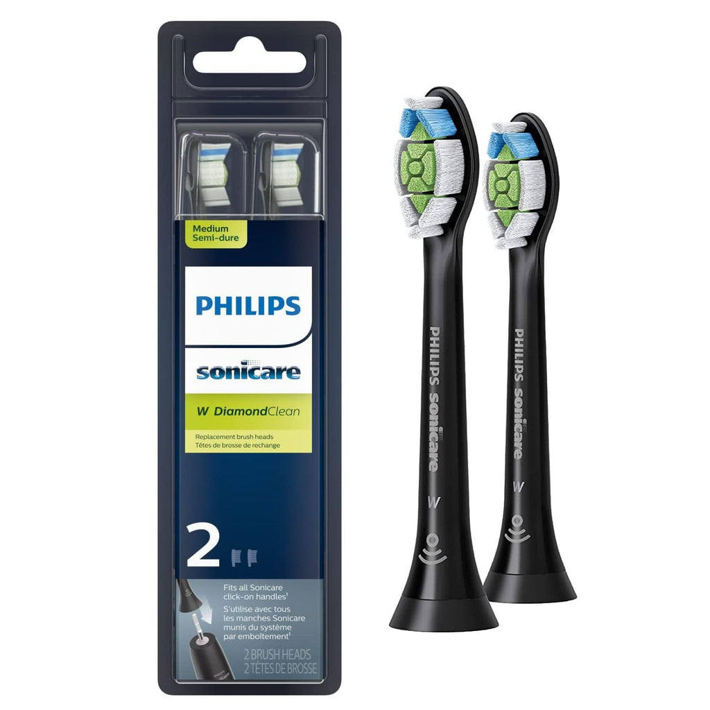 White and Black Replacement Toothbrush Heads, 2 Brush Heads G11483