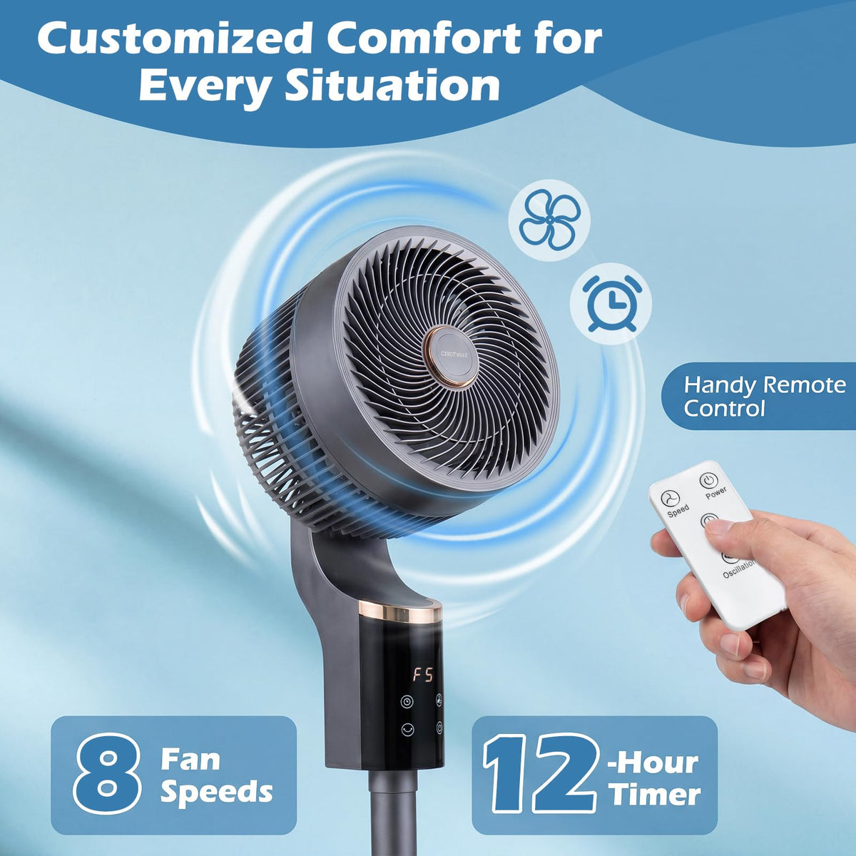 Compact Oscillating Standing Fan J60197