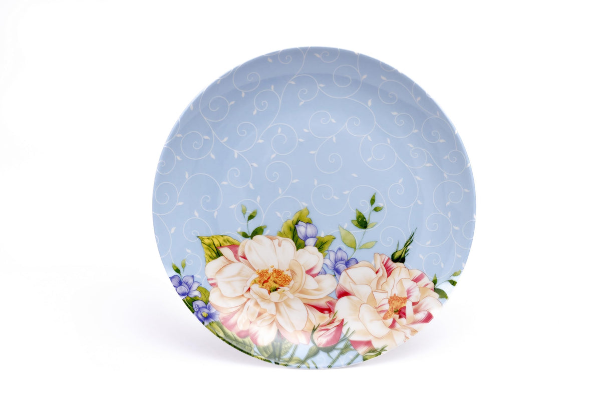 Blue Ceramic Porcelain 12 Pc Plates and Mugs Set O9018