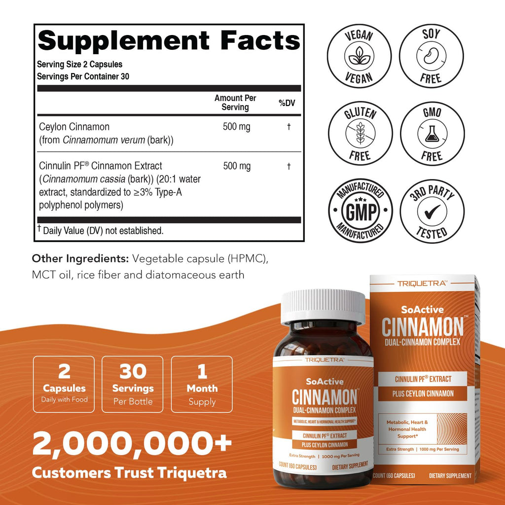 Cinnamon 1000mg Extract 60 Vegan Capsules V67884