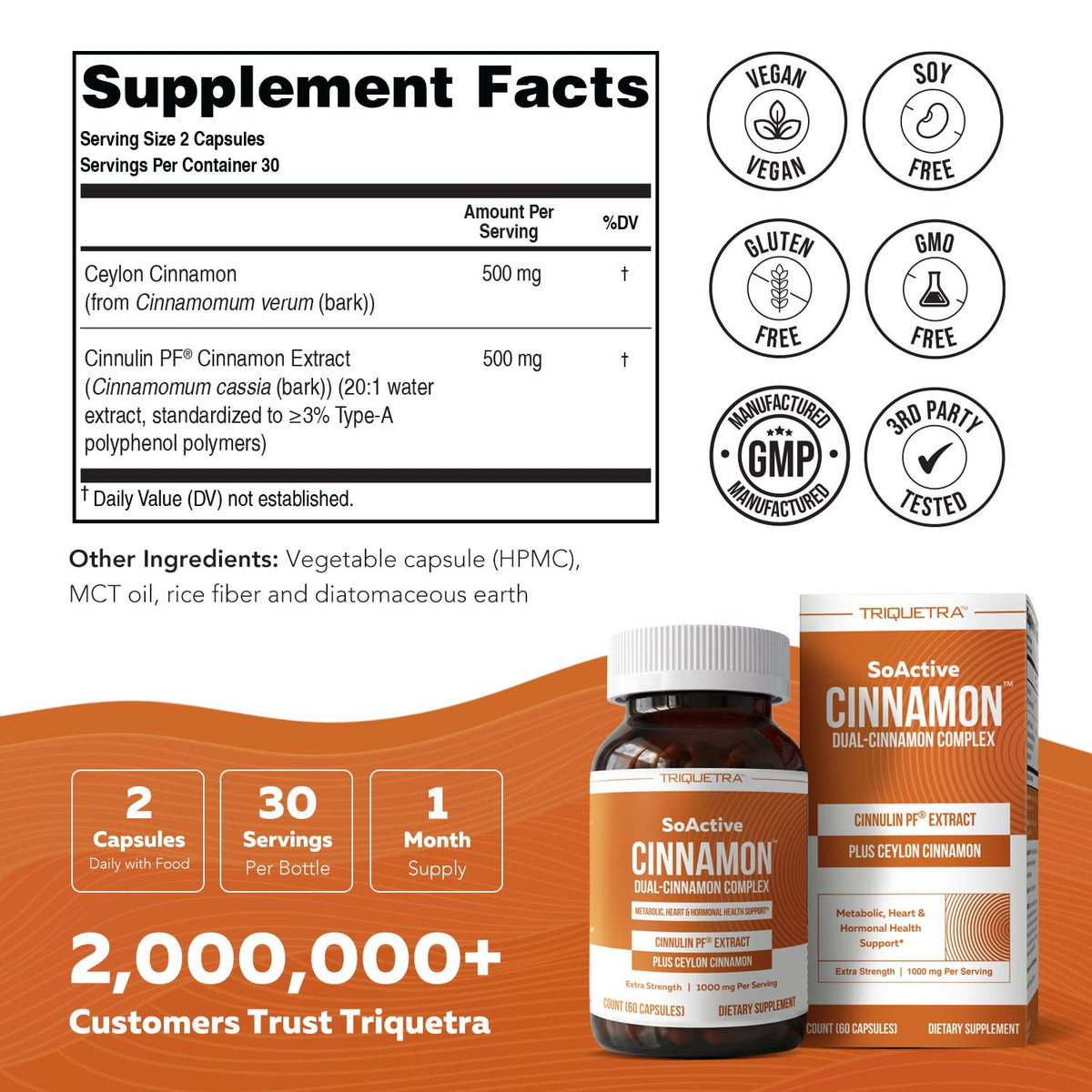 Cinnamon 1000mg Extract 60 Vegan Capsules V67884