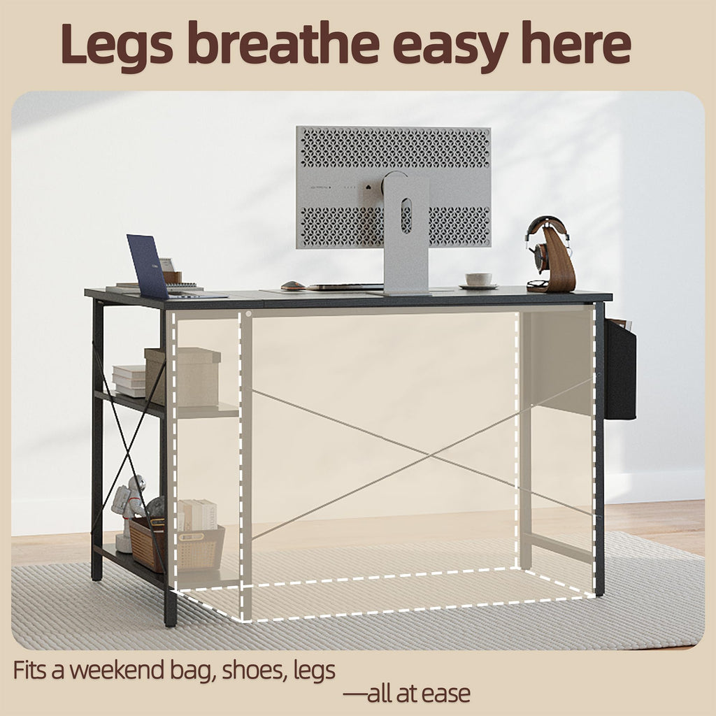 40 inch L Shaped Computer Desk with Power Outlets J828423