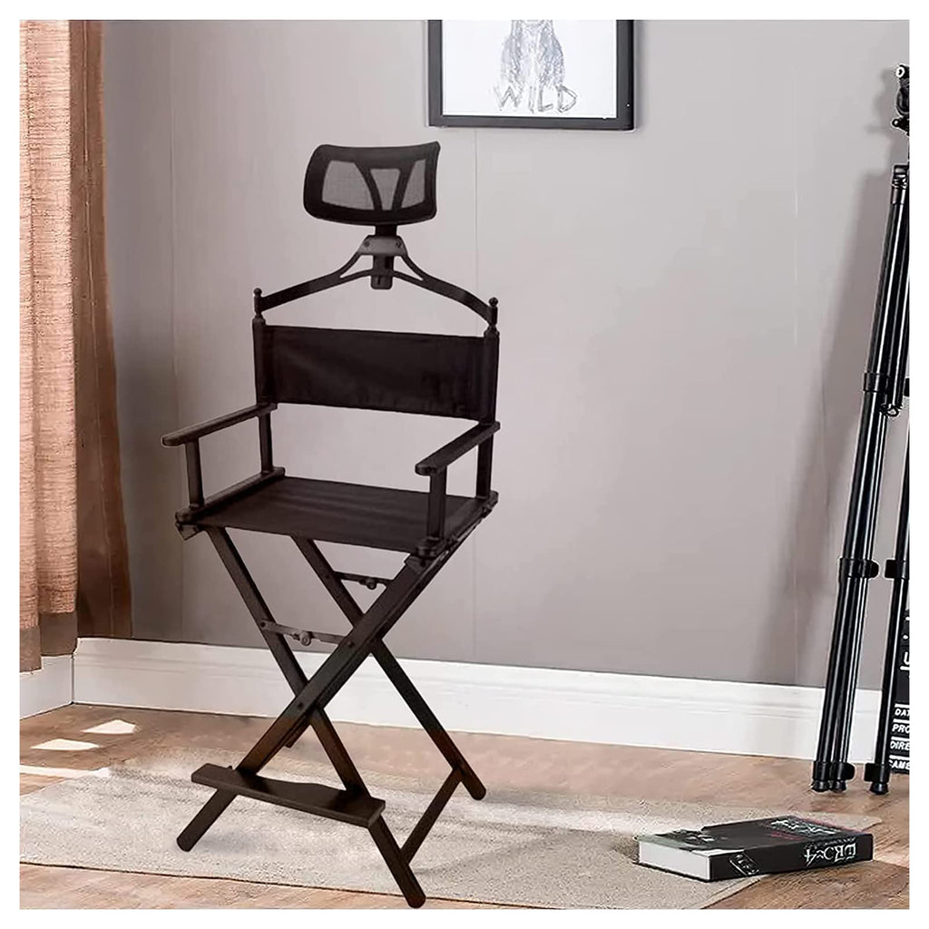 31 Inch Tall Aluminum Director Chair with Headrest and Footrest H627
