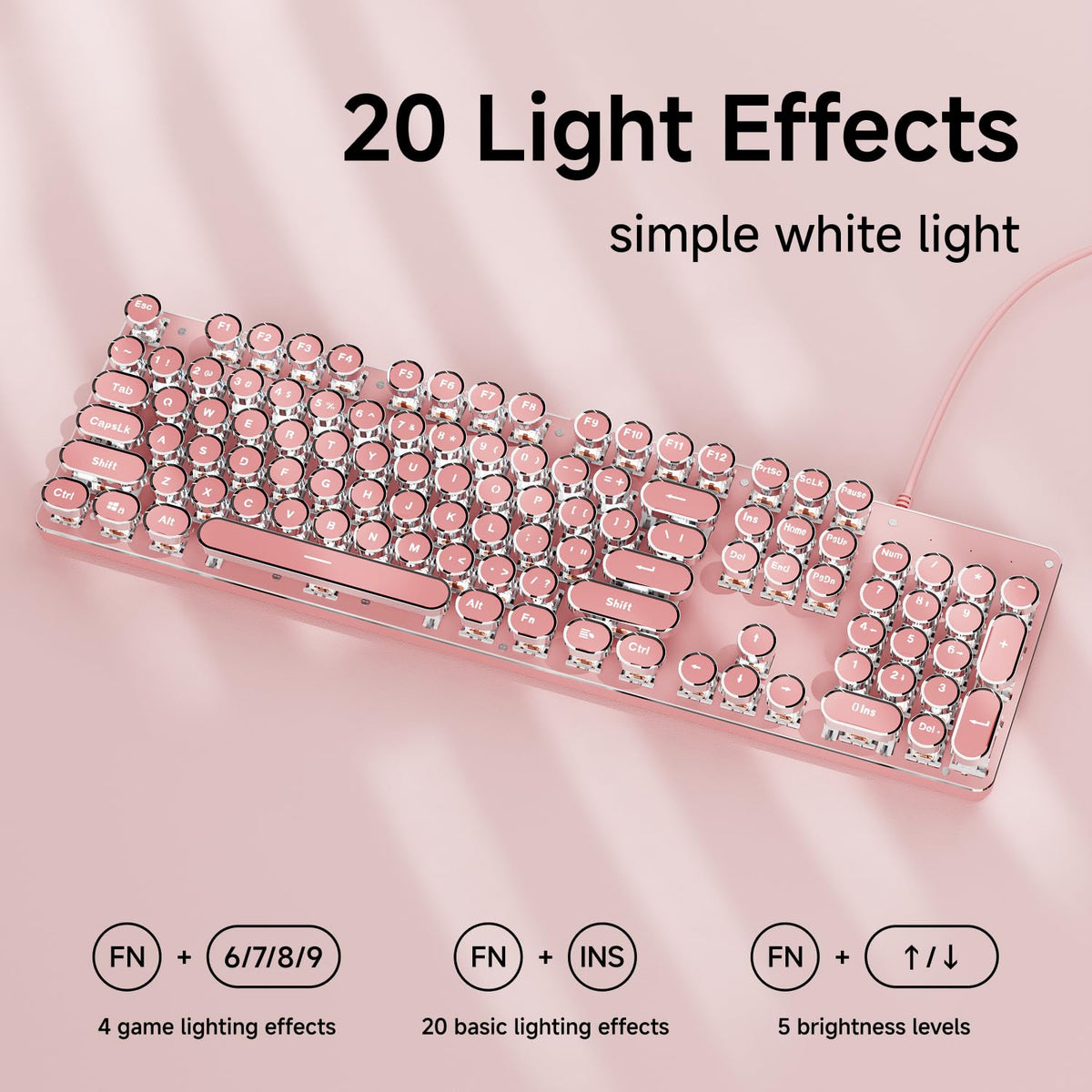 Wired Mechanical Keyboard with White Backlit S388322