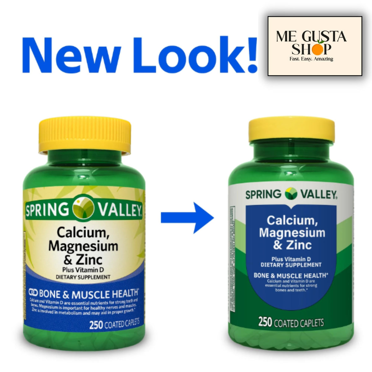 Calcium Magnesium Zinc Plus Vitamin D3 Caplets 500 Count E4245