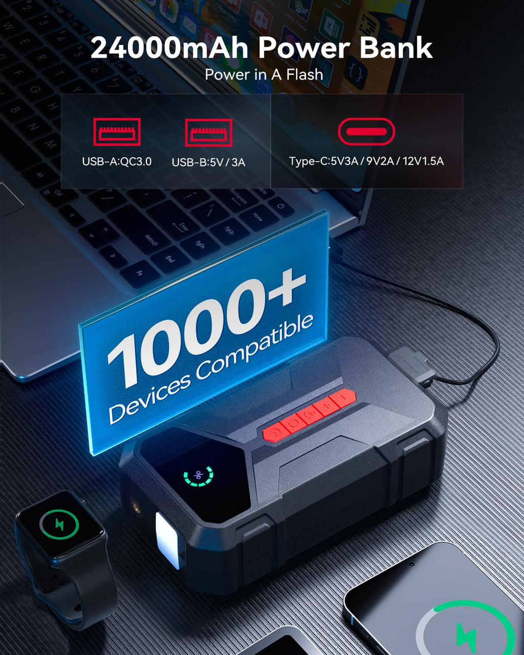 4000A Jump Starter with 150PSI Air Compressor Y446