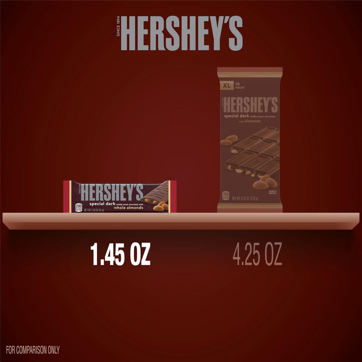 Dark Chocolate with Whole Almonds Candy Bars 1.45 oz 24 Count J4474