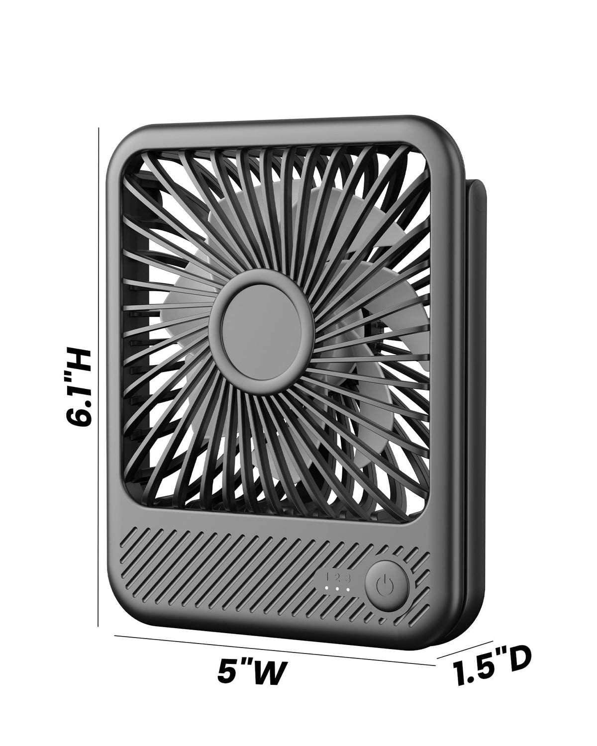 Battery Operated Desk Fan, 5'' Portable USB Fan, 11h Runtime, 3 Speeds G3963