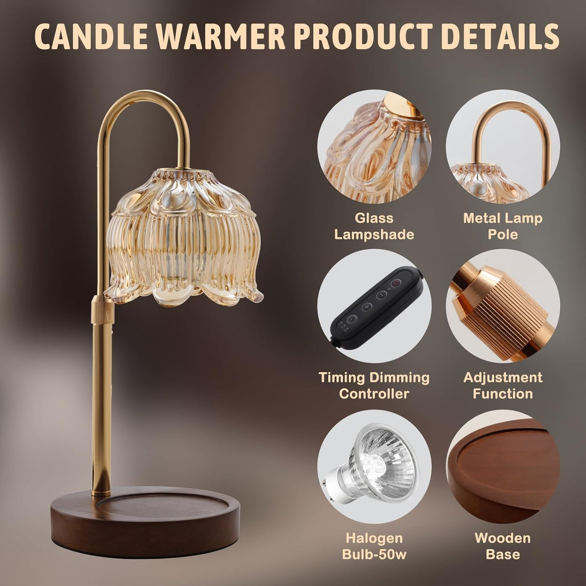 Candle Warmer Lamp with 2 Bulbs O50582