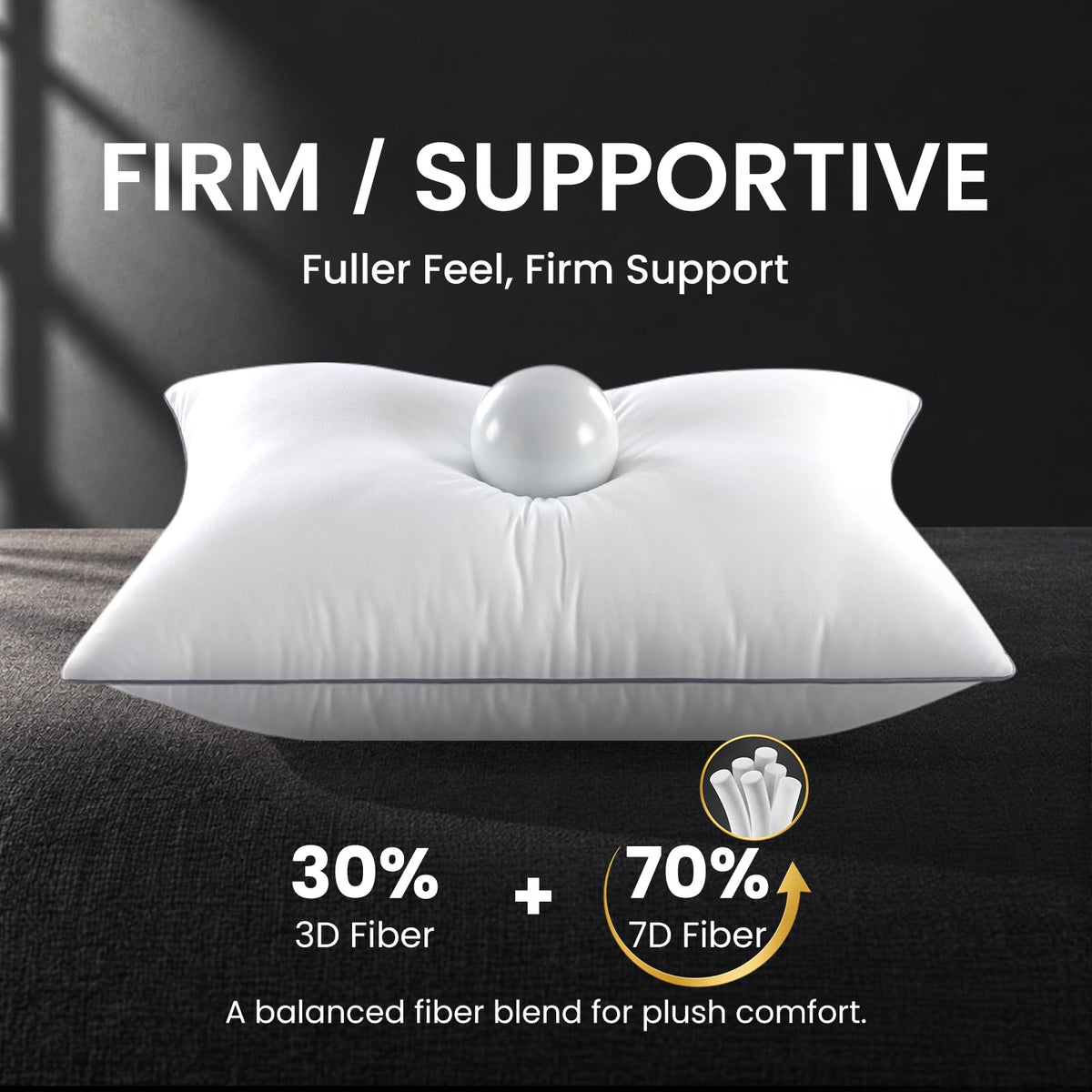 King Size Set of 2 Firm Bed Pillows R20435